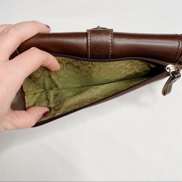 Coach Soho Dark Brown Leather TriFold Wallet - Picture 5 of 8
